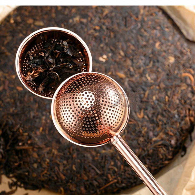 Gold and rose gold push handle stainless steel tea filter infuser for bulk teaware orders Gold and rose gold push handle stainless steel tea filter infuser for bulk teaware orders