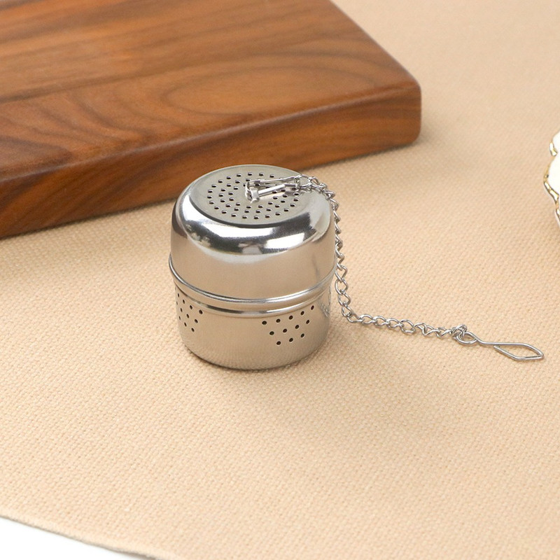 304 Stainless steel cylindrical tea infuser with hanging chain for loose leaf tea 304 Stainless steel cylindrical tea infuser with hanging chain for loose leaf tea