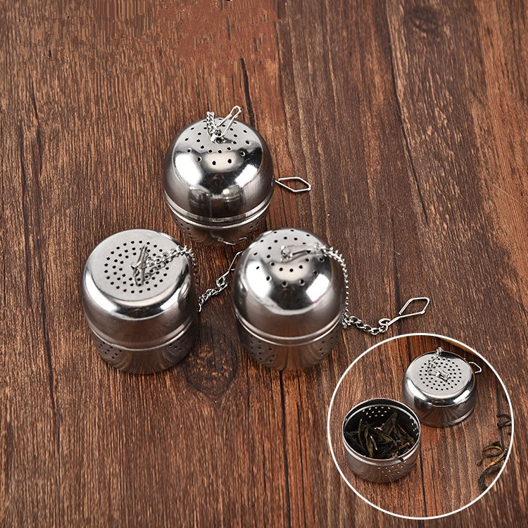 304 Stainless steel cylindrical tea infuser with hanging chain for loose leaf tea 304 Stainless steel cylindrical tea infuser with hanging chain for loose leaf tea