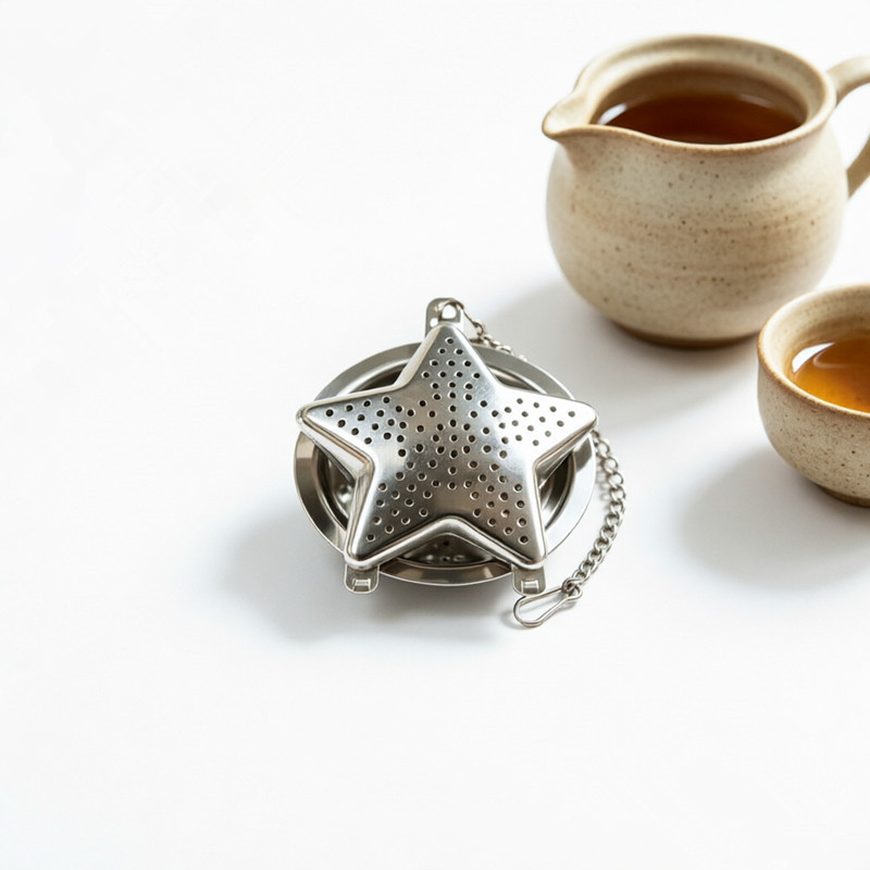 304 Stainless Steel Star Shape Tea Infuser with Drip Tray 1715