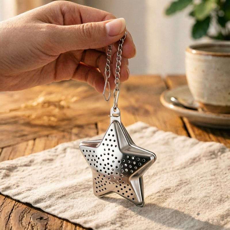 304 Stainless Steel Star Shape Tea Infuser with Drip Tray 1715