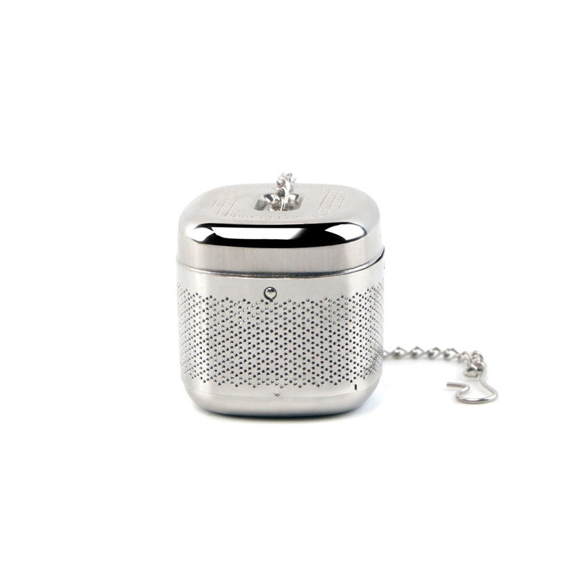 304 stainless steel cube tea infuser with chain and hook