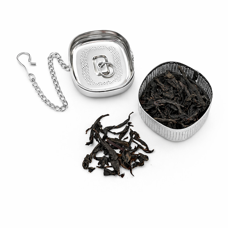 Wholesale 304 Stainless Steel Cube Tea Infuser with Chain 1749