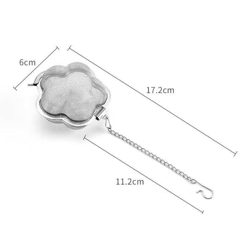 Flower-shaped stainless steel tea infuser with hanging chain Flower-shaped stainless steel tea infuser with hanging chain