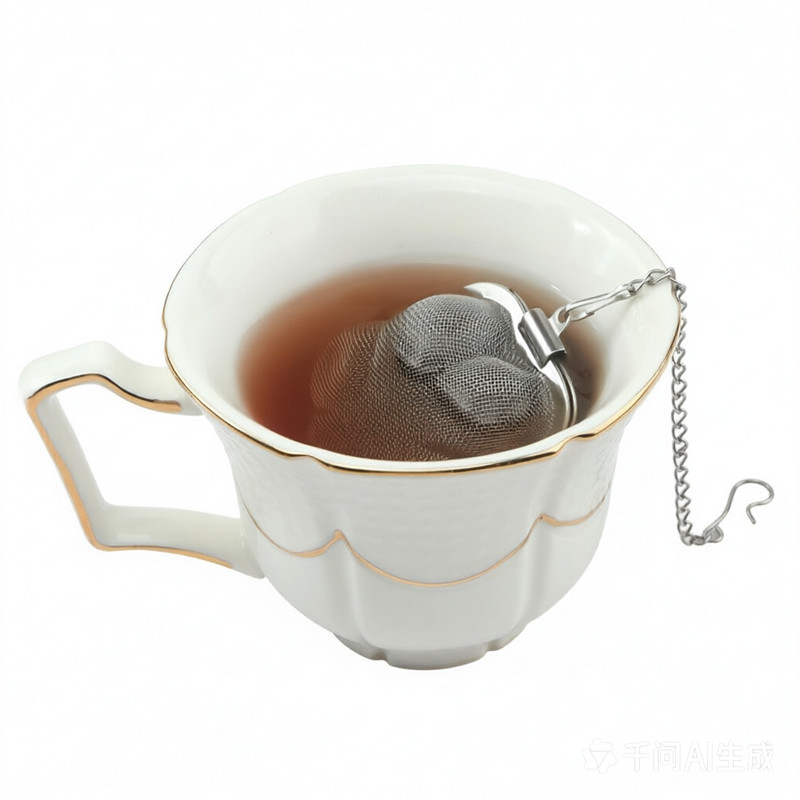Flower-shaped stainless steel tea infuser with hanging chain Flower-shaped stainless steel tea infuser with hanging chain