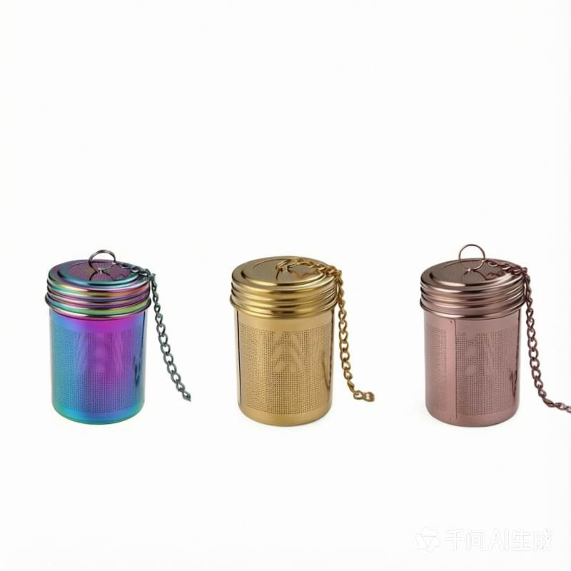Photo-Etched Stainless Steel Cylinder Tea Infuser Basket S0137