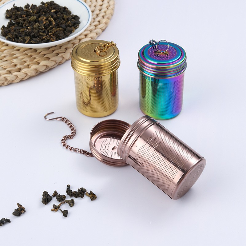 Photo-Etched Stainless Steel Cylinder Tea Infuser Basket S0137