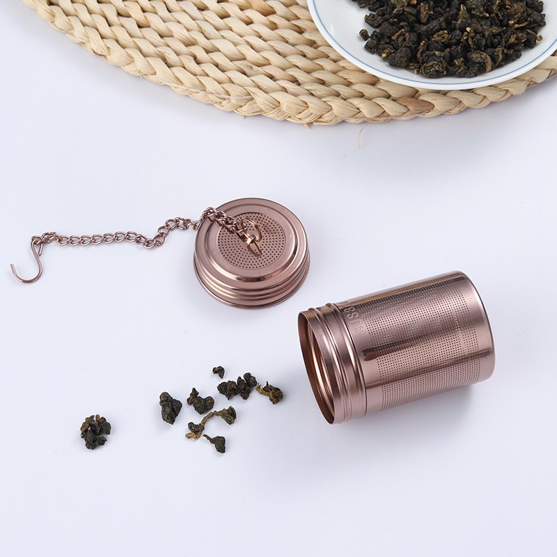 Photo-Etched Stainless Steel Cylinder Tea Infuser Basket S0137