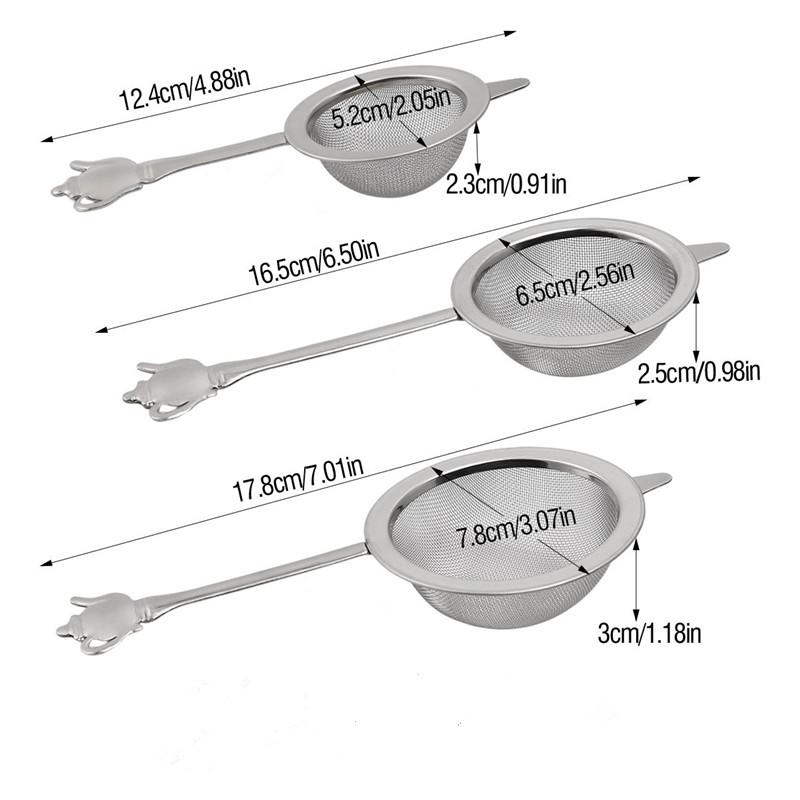 Durable Stainless Steel Fine Mesh Tea Sieve Filter L2407