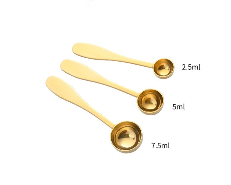 Stainless Steel Gold Coffee and Tea Measuring Spoons, 100% Silicone-Free Manufacturer Direct Wholesale Stainless Steel Gold Coffee and Tea Measuring Spoons, 100% Silicone-Free Manufacturer Direct Wholesale