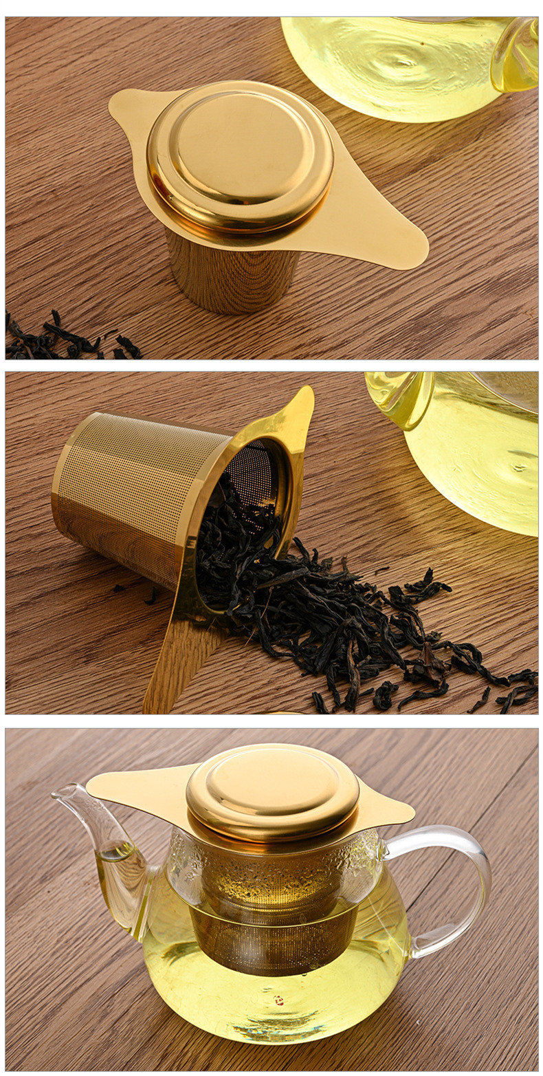Gold tea infuser with long and short handles 304 stainless steel wholesale Gold tea infuser with long and short handles 304 stainless steel wholesale