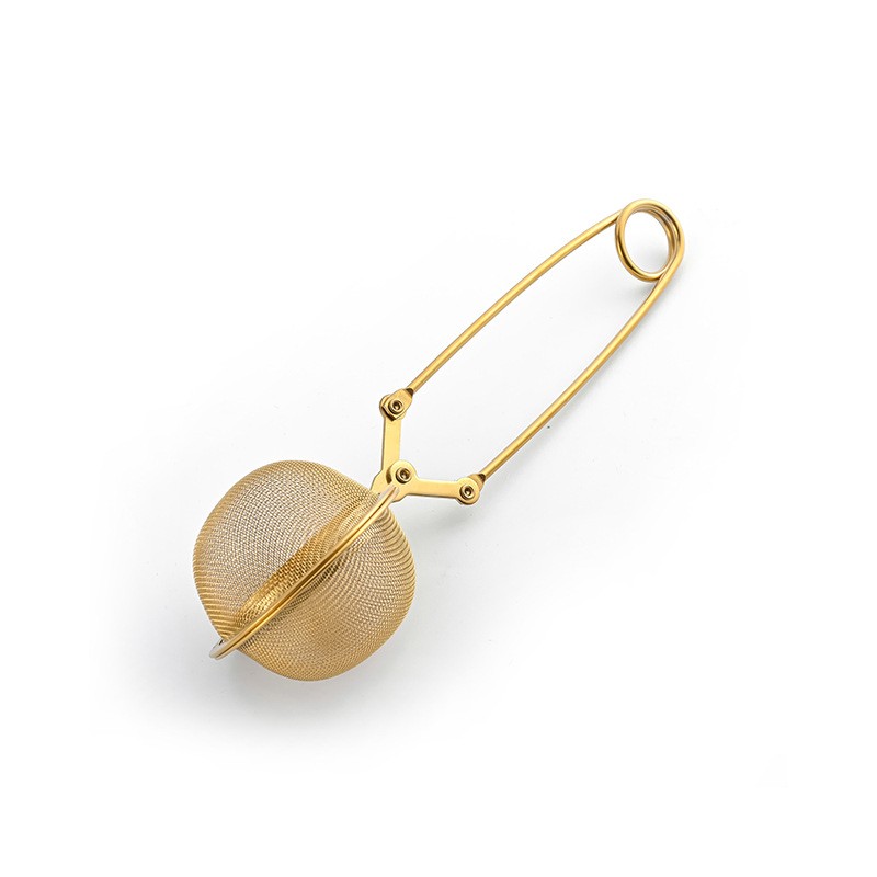 PVD Gold Stainless Steel Squeeze Tea Infuser for Loose Leaf Tea L2321G