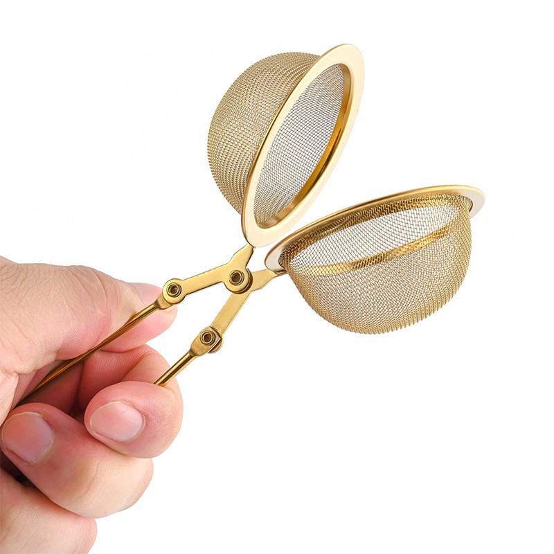 PVD Gold Stainless Steel Squeeze Tea Infuser for Loose Leaf Tea L2321G