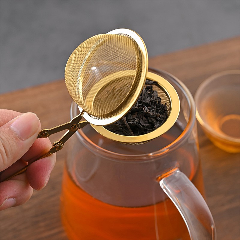 PVD Gold Stainless Steel Squeeze Tea Infuser for Loose Leaf Tea L2321G