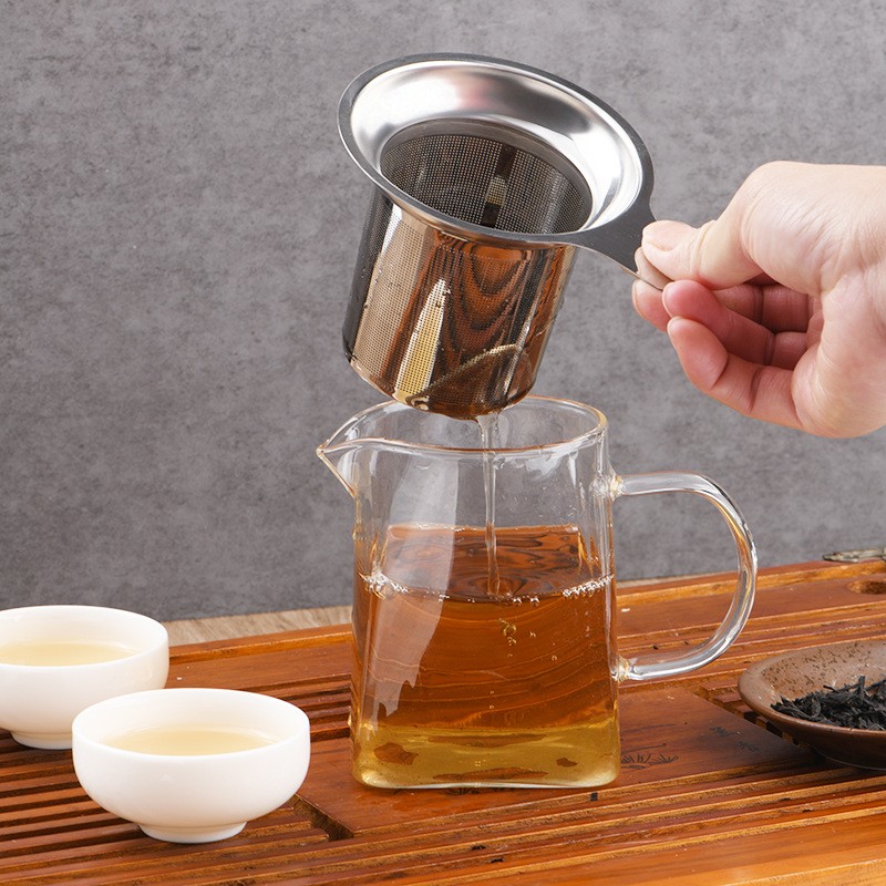 Silver 304 stainless steel mesh tea strainer with single handle SH88 Silver 304 stainless steel mesh tea strainer with single handle SH88