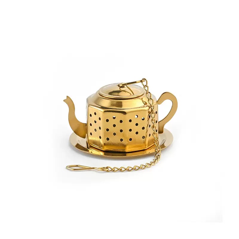 Gold Teapot Tea Infuser Wholesale | Stainless Steel Herbal Tea Strainer 1701