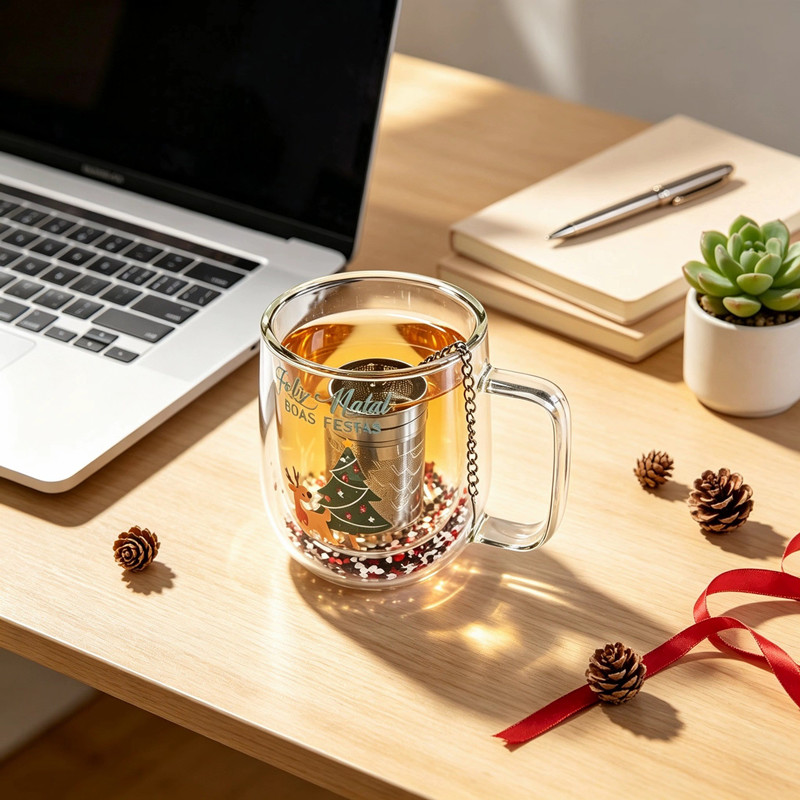304 Stainless Steel Honeycomb Tea Infuser with Hanging Chain and Lid