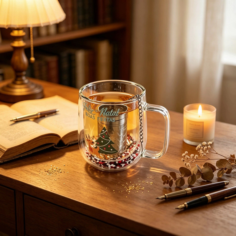 304 Stainless Steel Honeycomb Tea Infuser with Hanging Chain and Lid